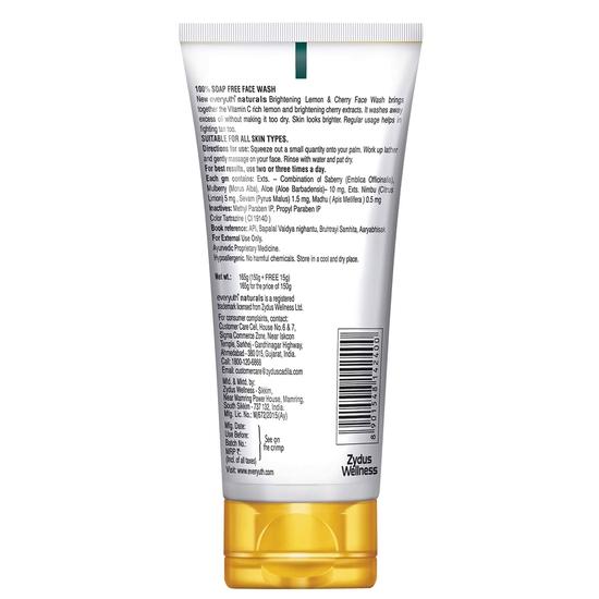 Everyuth Naturals Aufhellendes Gesichtswaschmittel mit Zitrone und Kirsche, 3er-Pack (150 g x 3), Tube