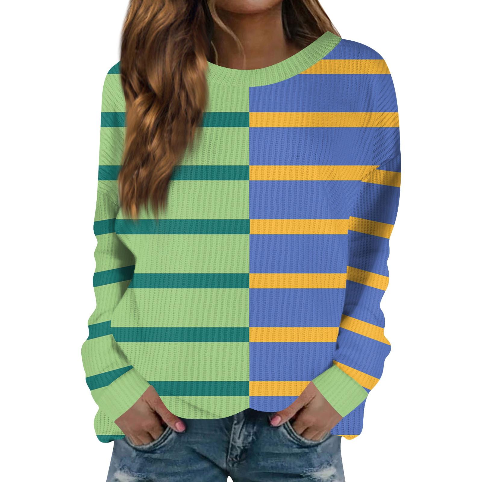 

Женский модный повседневный шерстяной трикотажный пуловер с длинным рукавом и круглым вырезом M зелёный