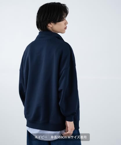 [IMPROVES] [SIDEWAYSTANCE] Embroidered Logo Fleece Half-Zip Sweatshirt