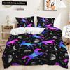 Rainbow Unicorn Bedding Set King Queen Size Rainbow Unicorns Duvet Cover Set with Pillowcase Polyester Bed Linen for Kids Girls