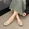 Women's Shoes 2024 Outdoor Closed Toe Women's Slippers Breathable Casual Slippers Women Bling Mesh Solft Sole Flat Shoes Ladies