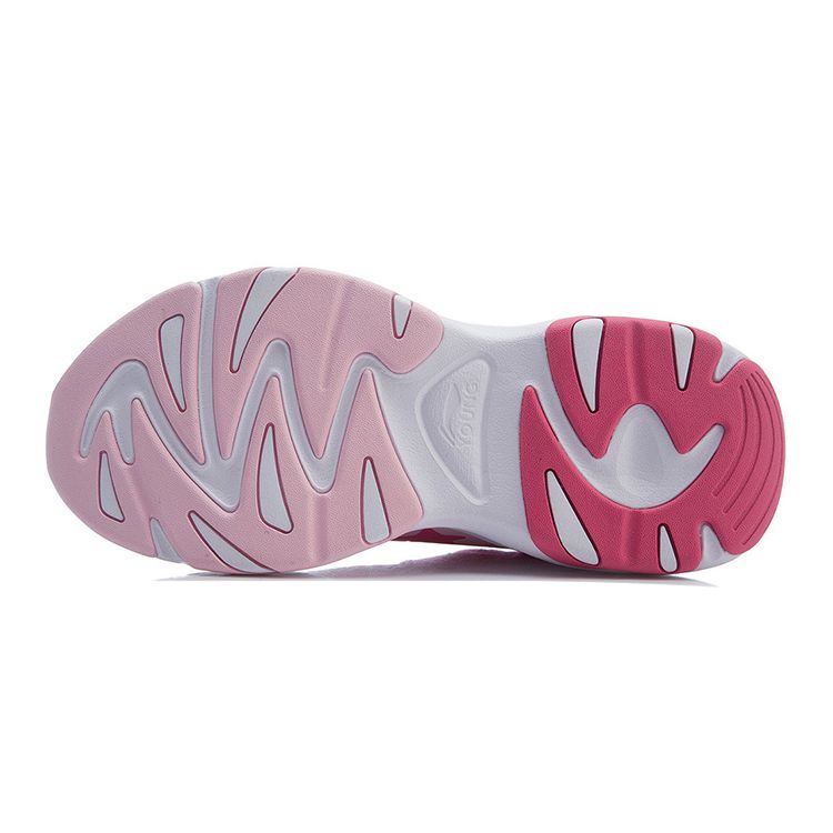 LiNing Comfortable Casual Non-Slip Shock Absorbing Wear-Resistant Support Low-Top Running Shoes Kids sneaker Pink YKCQ132-6