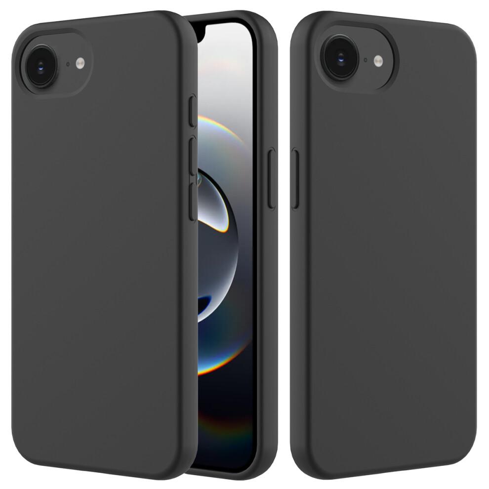 (Schwarz) Für iPhone 16e Hülle Sturzsicher Flüssigsilikon Weiche Auskleidung Rückseite Handyhülle