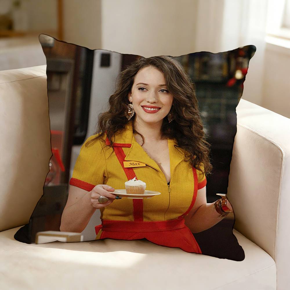T-The sitcom 2 B-Broke Girls Square Double-Sided printed Pillow Case Bedroom Bedside Pillow Sofa Cushion Cover