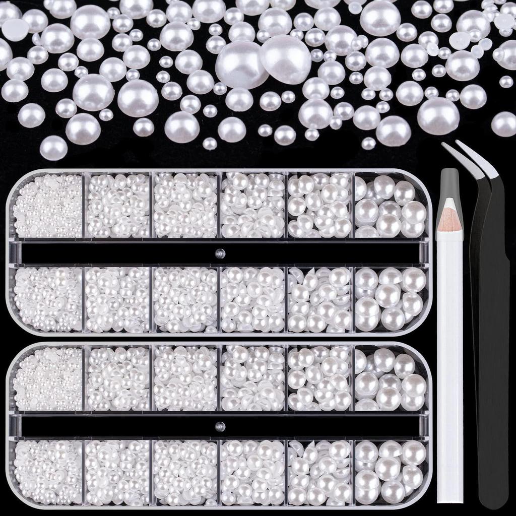 Flat Back Pearl & Rhinestone Face and Nail Art Stickers