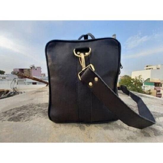 Gym Weekend Top-Quality Black Leather  Men Travel Bag Genuine Duffel Luggage