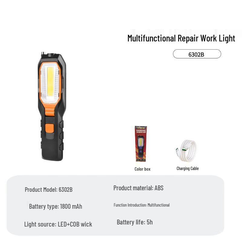 Super Bright LED Magnetic Work Flashlight