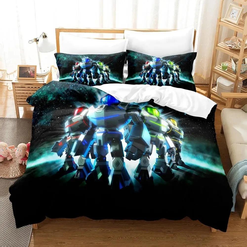 Metroid Prime Corruption Bedding Set Boys Girls Twin Queen Size Duvet Cover Pillowcase Bed Kids Adult Fashion Home Textileextile
