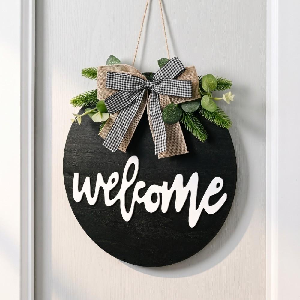 Sunflower Wooden Welcome Sign 30cm Wall Art Garlands Door Wreath Porch Decor