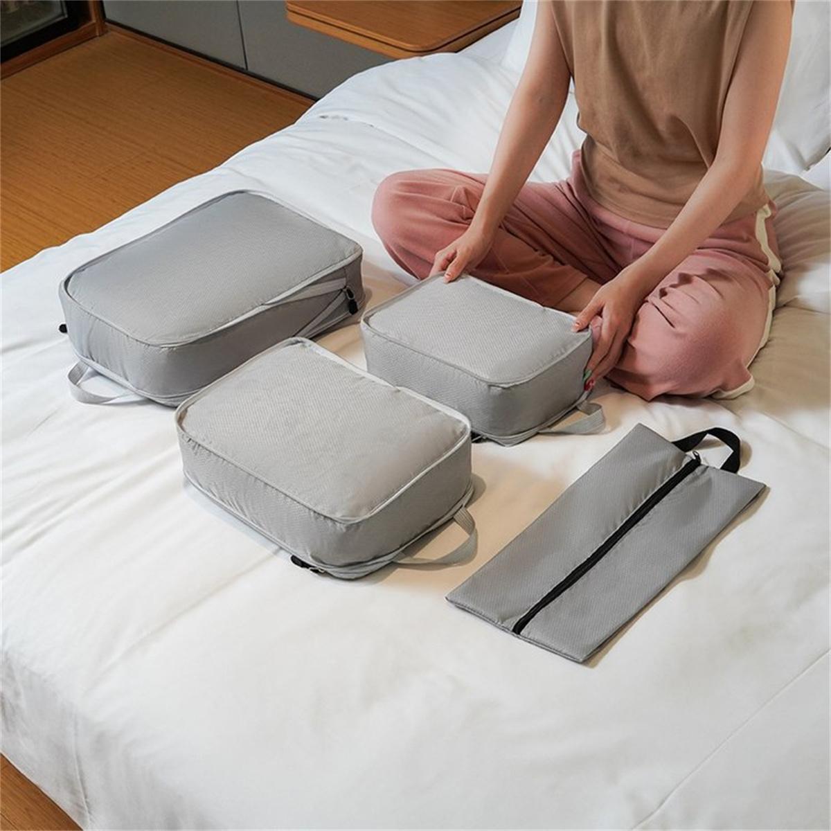 

Комплект из 4 предметов L+M+S+сумка для обуви, сумка для матери и ребенка, набор сумок для хранения багажа, сортировка одежды для багажа, компрессионная сумка,