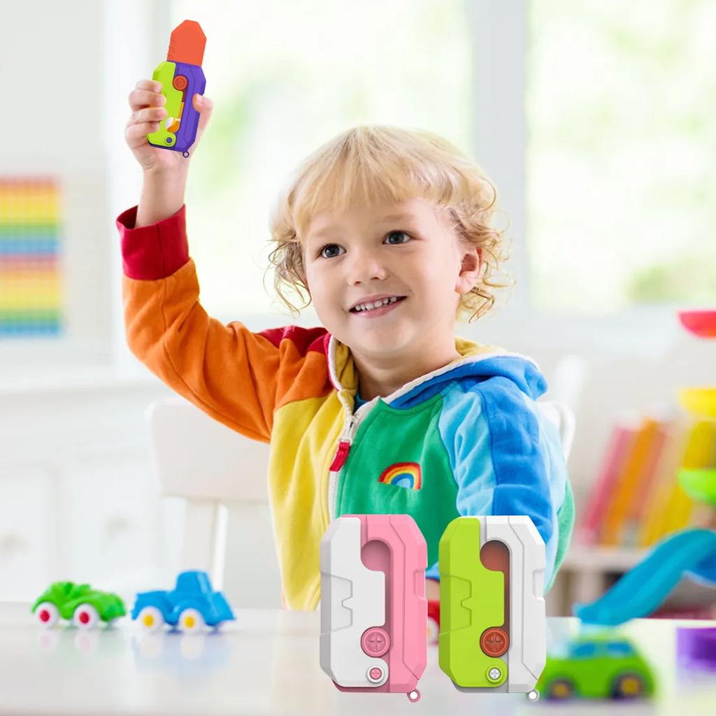 3D Gravity Radish Knife Decompression Push Card Kids Small Toy Radish Comb Decompression Cartoon Children's Toy Gift Mini Model