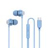 USB-Kabelgebundene Metall-Tief-Smart-Noise-Fernbedienung Composite Geeignet für und Anrufe Typ-C Kopfhörer, Rahmen, Bass, Stornierung, Inline-Steuerung, Blau, In-Ear