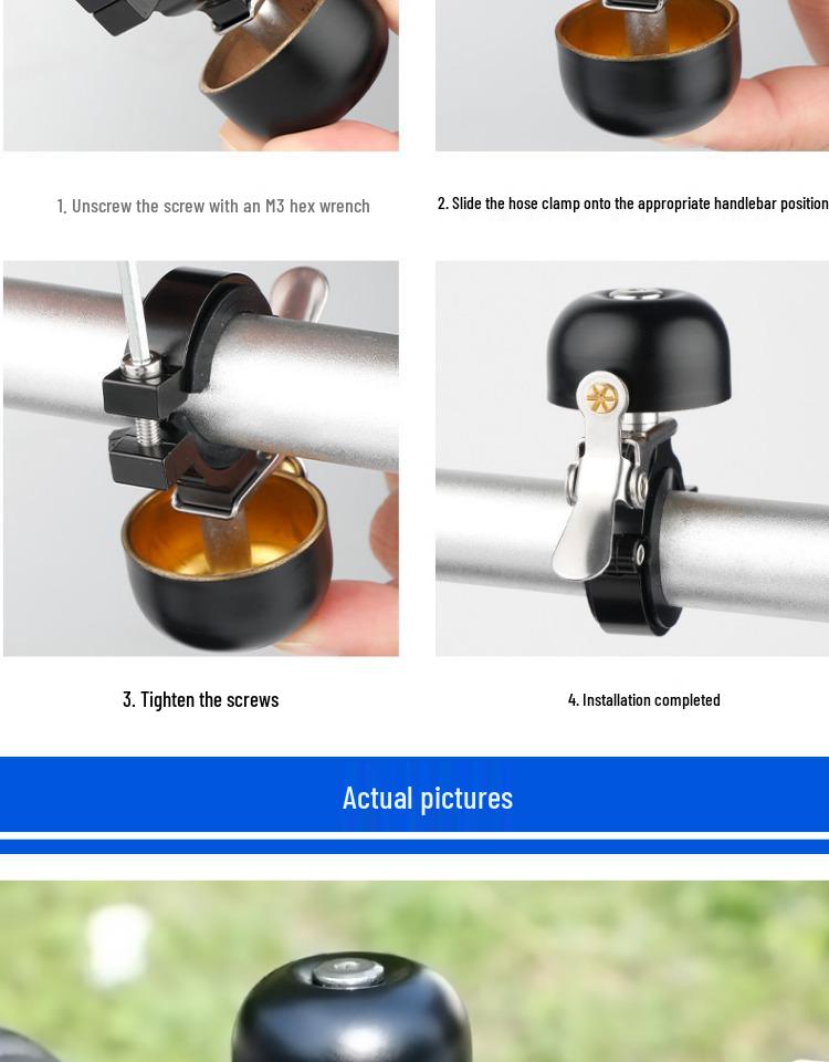 Retro Copper Bell for Folding & Mountain Bikes - Silk Flower Design