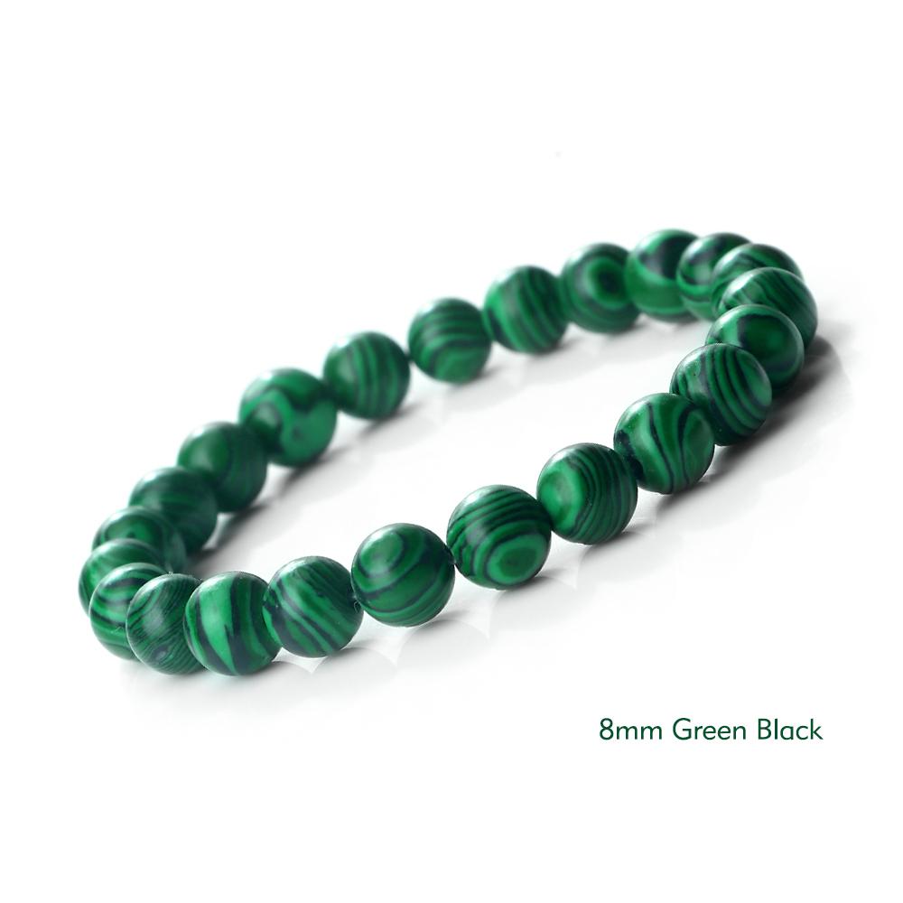 New Blue Malachite Natural Stone Bracelets Women Men Chakra Prayer Mala Buddhist Beads Bracelet Bangle Yoga Strand Charm Jewelry