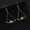 Cazador Cute Animal Cat Women's Earrings 2025 Trend Drop Earrings for Teens Girls Stainless Steel Jewelry Party Birthday Gift