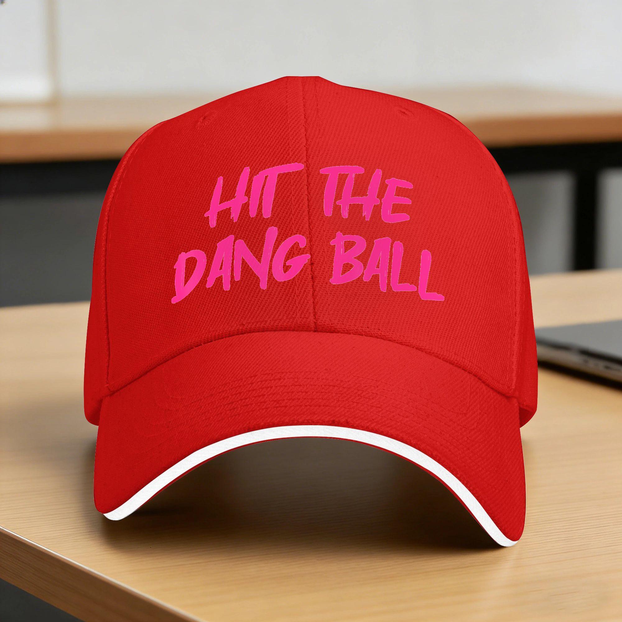 Hit The Dang Ball Trending Baseball Apparel Sun Baseball Cap Summer Women Unisex  Design Trucker Hat Sunscreen Street Style Caps One Size