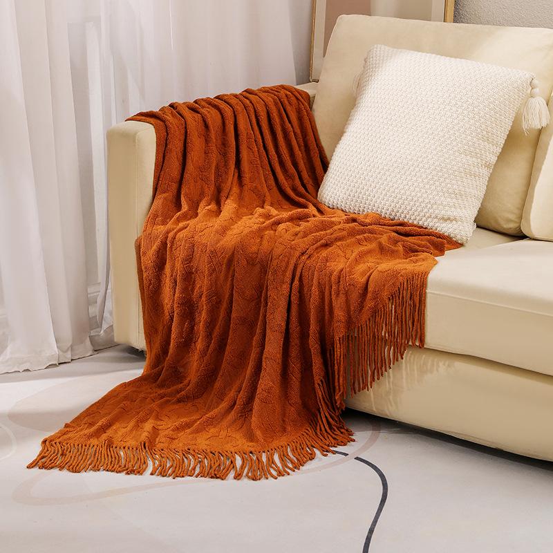 American Style Knitted Jacquard Sofa Nap Blanket