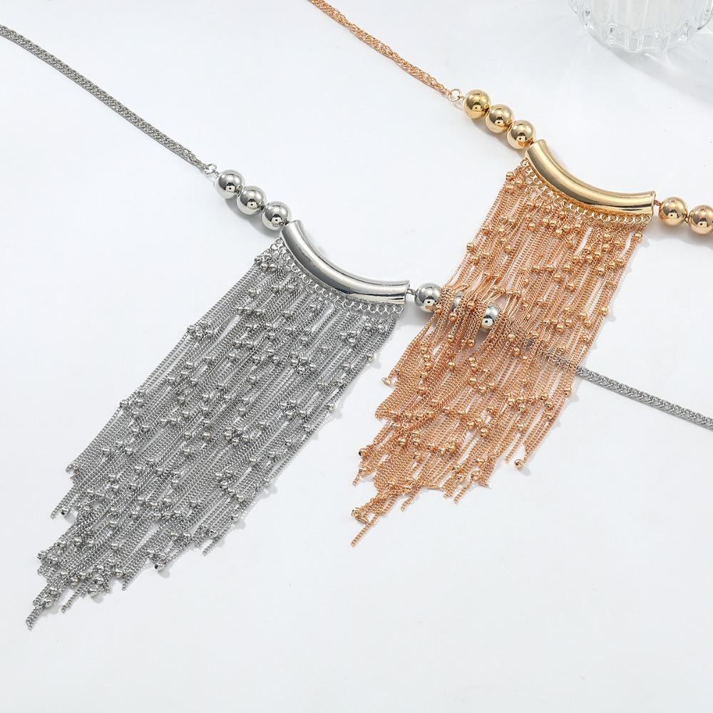 Multi-Layer Retro Geometric Collarbone Chain Sweater Chain Pendant  For Women Jewelry