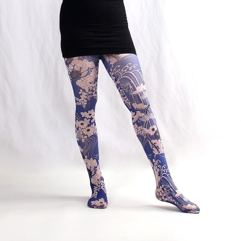 Seamless Retro Printed Tights Stretch Floral Printed Stockings Sexy Women Hosiery  Female