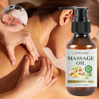 Aceite de Masaje-Limpia y Calma Tu Piel Con Jengibre, Hierba Limón Y Aceite de Coco- Apto Para Todos los Tipos de Piel, 100ml