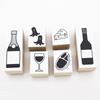 Cute Wooden Rubber Stamp Set with and Italian Menu Perfect for Office Made In Japan Wine, Izakaya, Champagne, Cheese, Designs, Pop-Ups, Gifts, (#29)
