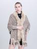 New Faux Fur Collar Imitation Cashmere Women Scarf Winter Vintage Leopard Poncho Warm Thick Wrap Capa Para Mujer Pashmina Shawl