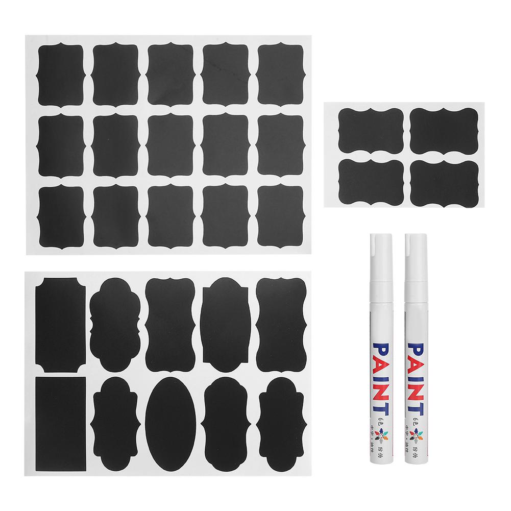 220 szt. Wodoodporne naklejki tablicowe Naklejka etykieta na doniczkę z 2 szt. długopisów (Typ beJ)