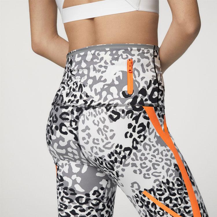 Adidas X Stella McCartney Leopard Print Yoga Fitness Leggings Damen Leggings Schwarz Weiß FU0709