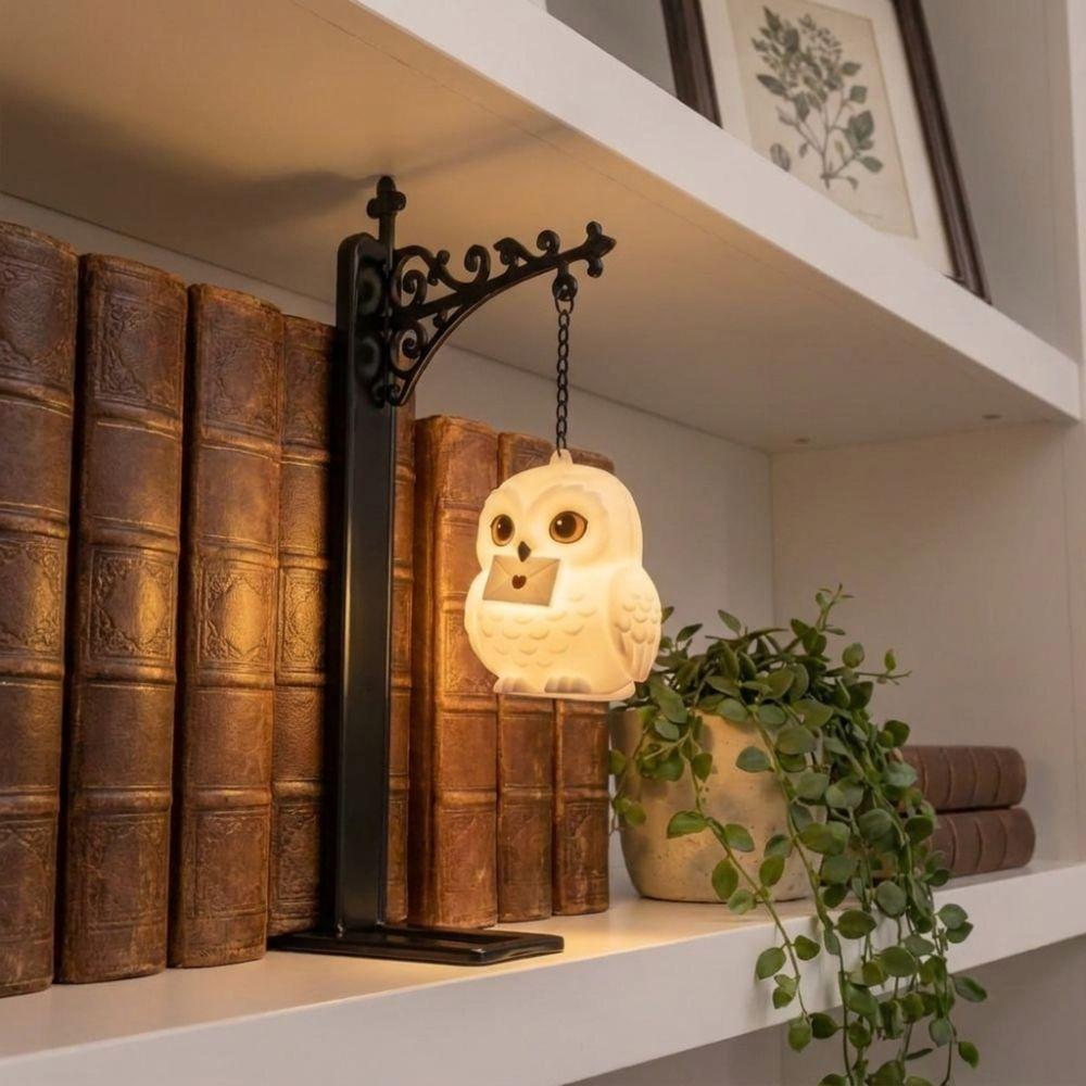 Wrought Iron Owl Bookshelf Lamp Vintage Bookend Shelf Lamp Reading Nook Light  Birthday Gift