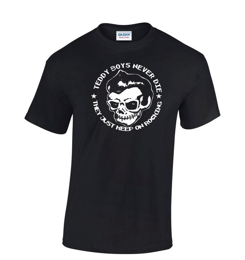 Teddy Boy Homage T-Shirt  Never Die Rock And Roll Cafe Racer The 50 s Fifties Unisex T-Shirt XXL