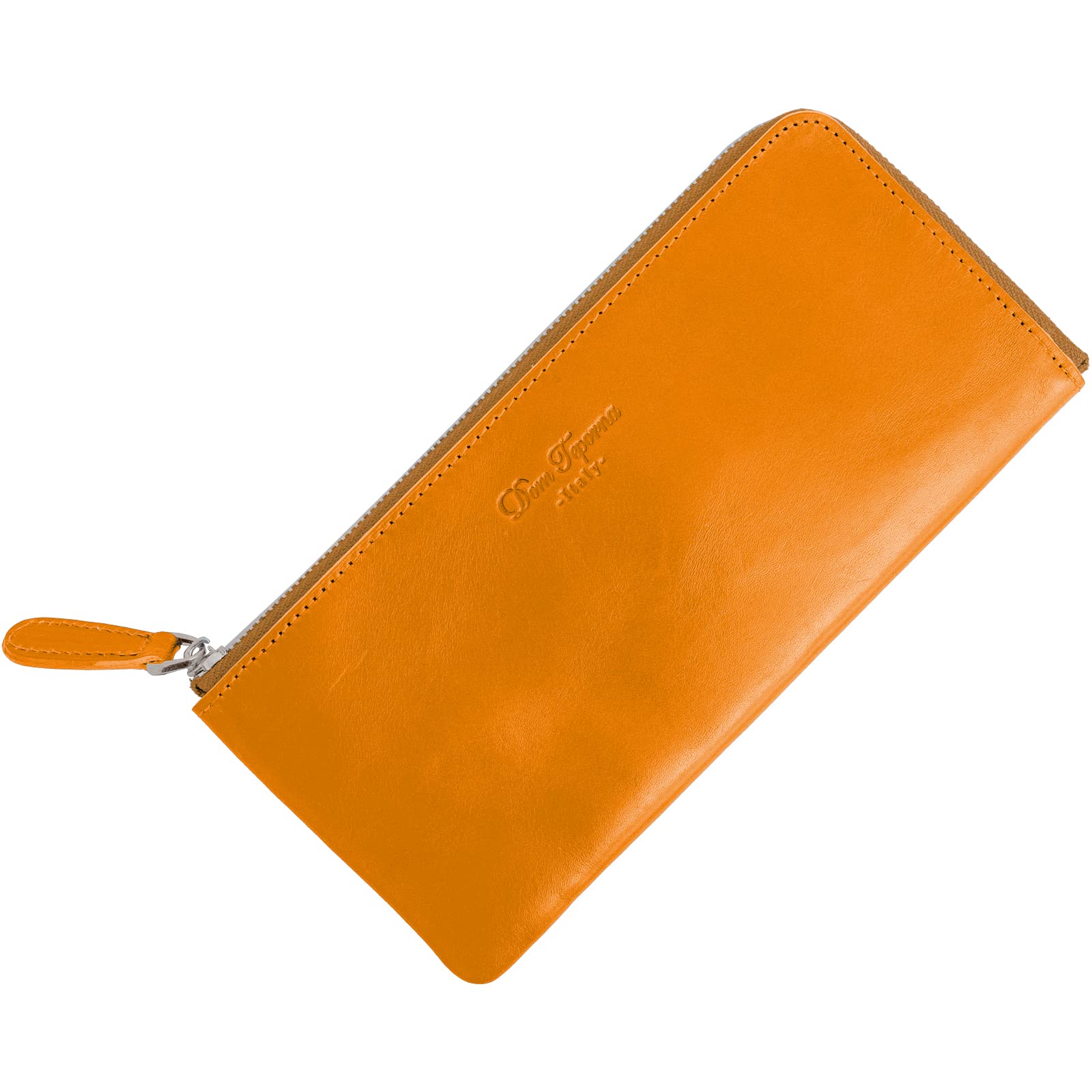 

Genuine Italian Large yet Long Brown [Dom Teporna] Wallet, Leather, Leather, L-shaped Zipper, Capacity, Thin, Green, Wallet, Slim, Men s, Women s, коричневий
