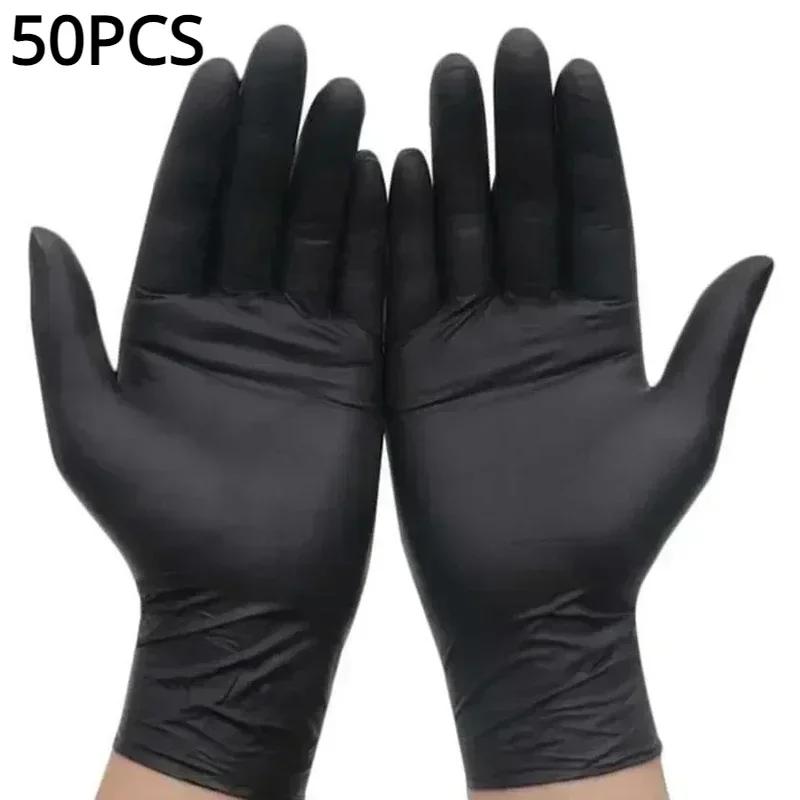 10-100pcs Black Nitrile Gloves Disposable Gloves for Household Cleaning Work Safety Tools Gardening Gloves Kitchen Cooking Tools