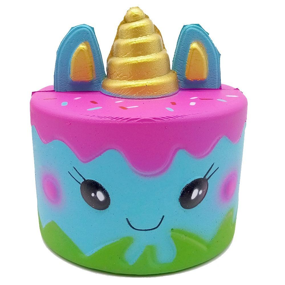 Simulation Strawberry Birthday Cake Squeeze Toy PU Decompression Squishy Fingertip Toy Pony Cake Pressure Relief