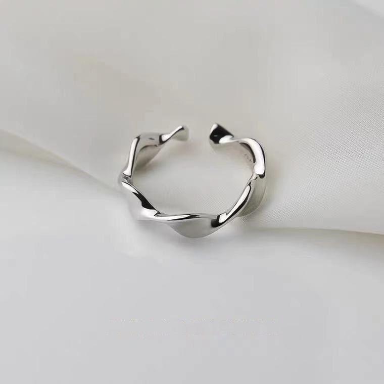 

New in 925 Sterling Silver Wave Adjustable Rings For Women Wedding Engagement Aesthetic Luxury Jewelry Accessories Argent 925 срібний
