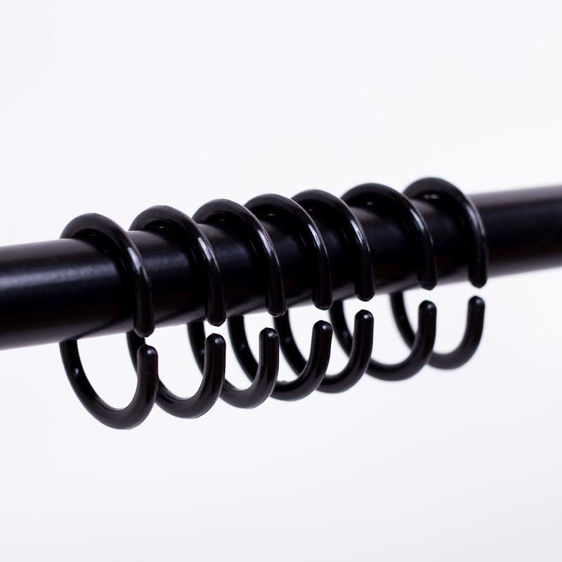 

Фарфорово-белые PP пластиковые крючки для шторки для душа - C-образные, упаковка 12 штук Bulk чёрный