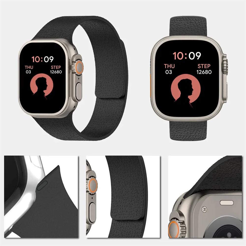 Luxury Magnetic Band For Apple Watch Strap S11 S10 49mm 44mm 45mm 46mm 42mm 40mm Silicone Bracelet iWatch Ultra 3 2 Series 10 9 8 SE