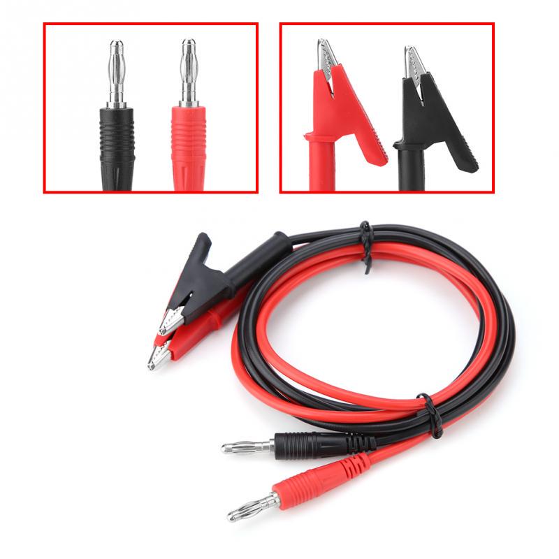 Test Cable,Crocodile Clip Cable,P1040 2Pcs Silicone Banana Plug Crocodile Clip Test Probe Lead Testing Cables