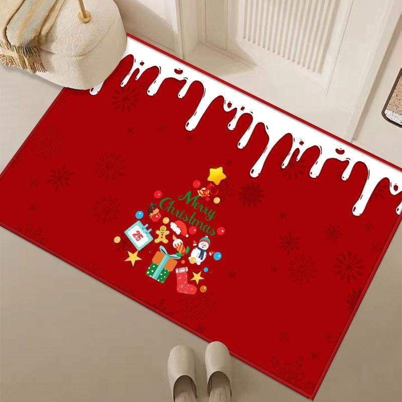 Non-Slip Christmas Cartoon Floor Mat for Entryway, Living Room, and Bathroom