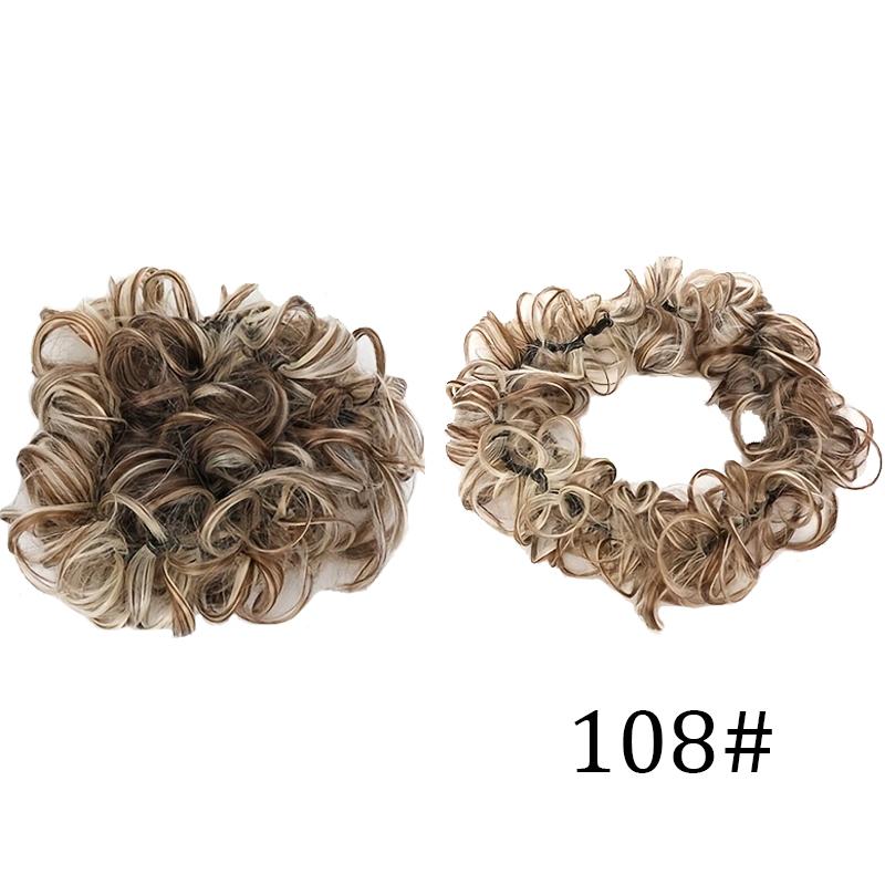 Fluffy caterpillar style curly hair bun wig ladies' hair bun wig easy to wear suitable for all hair types and face shapes