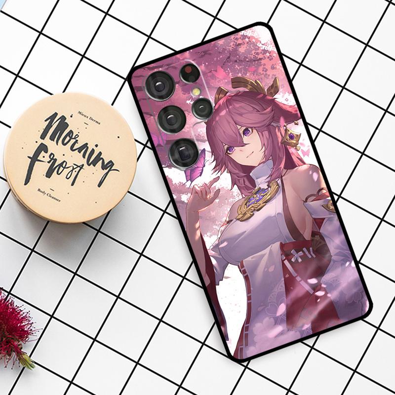 Genshin Impact Yae MIko Case For Samsung Galaxy S21 S22 S23 S24 S25 Ultra S9 S10 S25 Plus S25 FE S20 FE Phone Cover