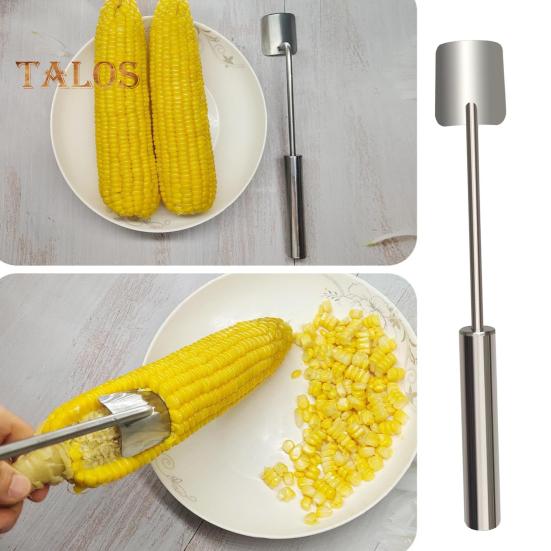 Nástroj na loupání kukuřičných klasů z nerezové oceli Magic Corn Stripper Snadná řezačka kukuřice s dlouhou rukojetí Ostrá čepel Kuchyňský gadget pro domácí a restaurační použití