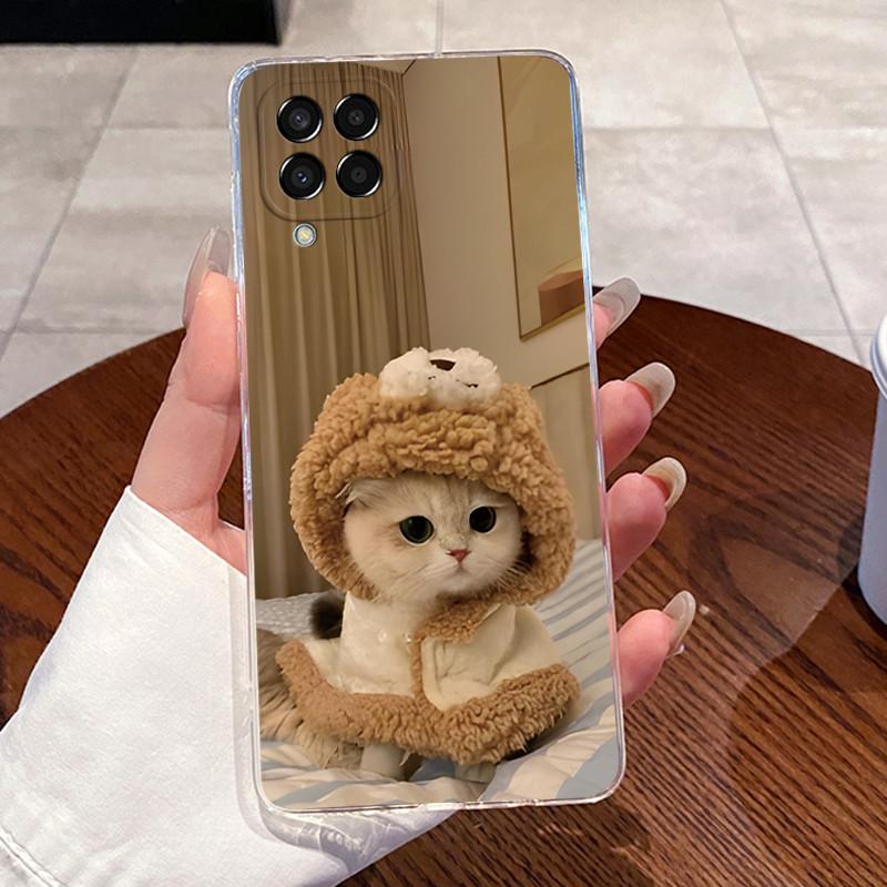 Casing For Samsung M33 5G Case M336B Aesthetic Fashion Cute Cat Transparent Bumper Cover For Samsung Galaxy M33 M53 Phone Case