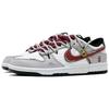 Nike Dunk Leather Abrasion Resistant Low Top Skateboard Shoes Unisex White Red HF5441-100(Team1466-QD)
