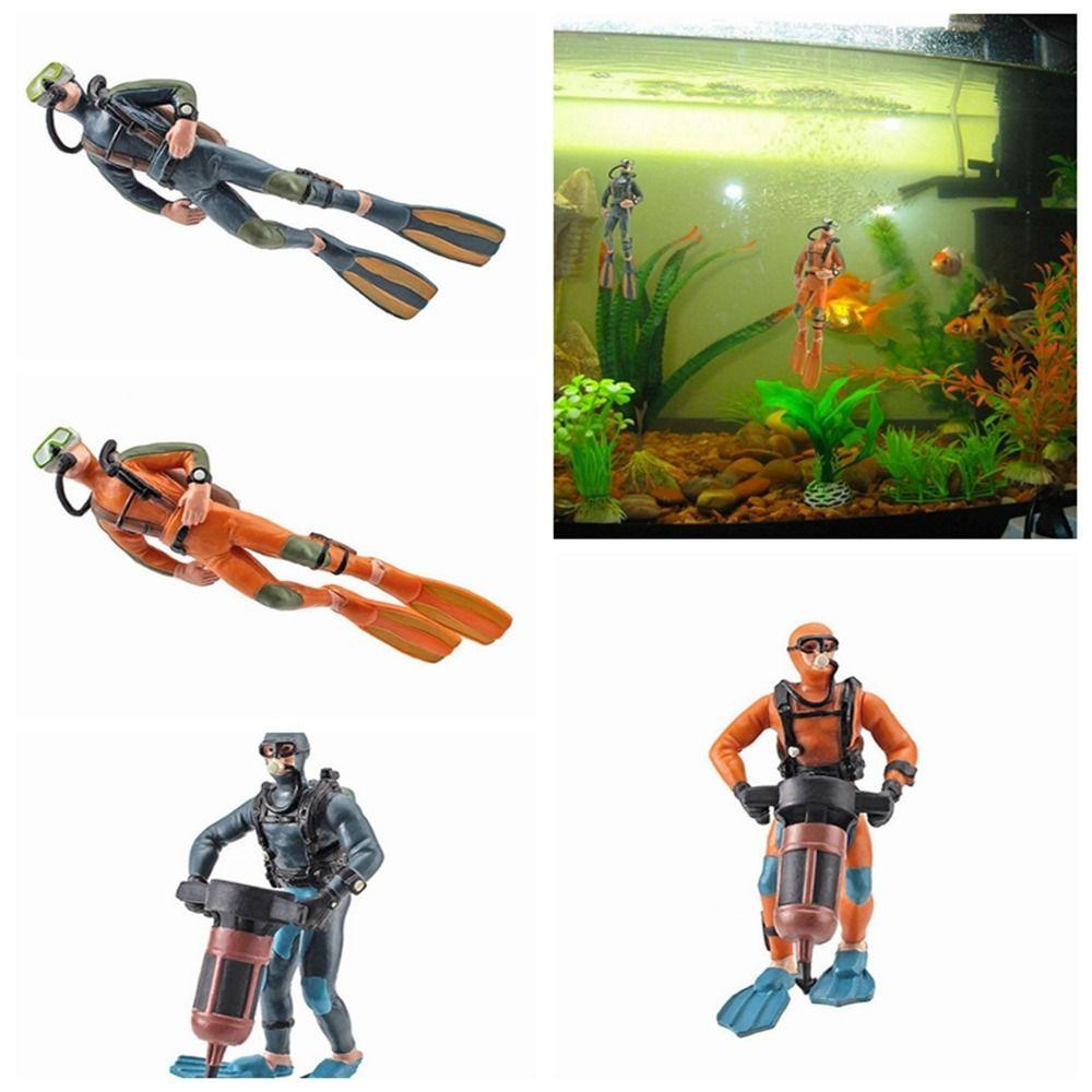 Resin Landscape For Fish Tanks Little Diver Floating Device Fish Tank Accessoies Aquarium Decor
