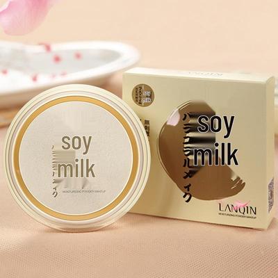 Lanqin Japanese Style Long-Lasting Concealer & Setting Powder – Soy Milk, Non-Transfer, Touch-Up Loose Powder Cake