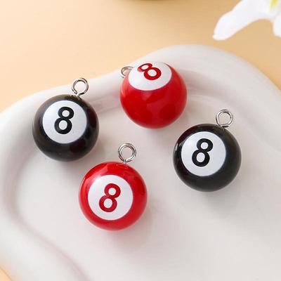 Kreativer Schwarzer 8er Poolball Harz Schlüsselanhänger Tischtennis Anhänger Handgefertigter Schmuck