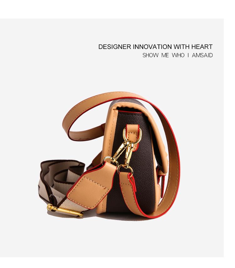 Women's Vintage Color Block Saddle Crossbody Bag - Large Capacity, Single Shoulder, Commuter Style 2025