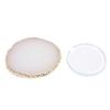 Nail Art Polish Palette Glass Resin Gilded Edges Nail Art Makeup Mixing Tray for Nail Salon DIY Enthusiasts 2pcs