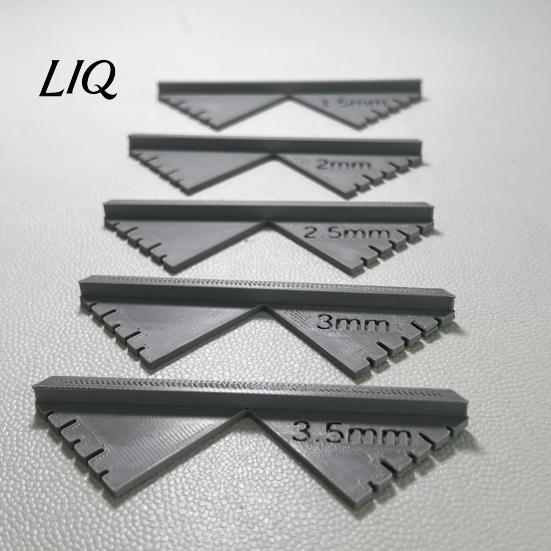 Gabarits de coupe pour reliure à angle droit 5 pièces/ensemble Gabarits d'angle, Outils de reliure, Guides en carton de 1,5 mm 2 mm, Règles de mesure en plastique de 2,5 mm 3 mm 3,5 mm
