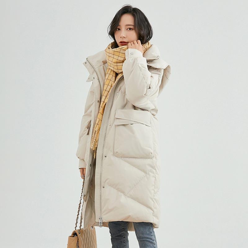 Down jacket women's long new winter women's duck down warm jacket